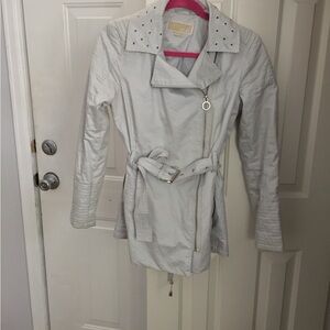 Michael Kors Gray Trench Coat Elegant Design